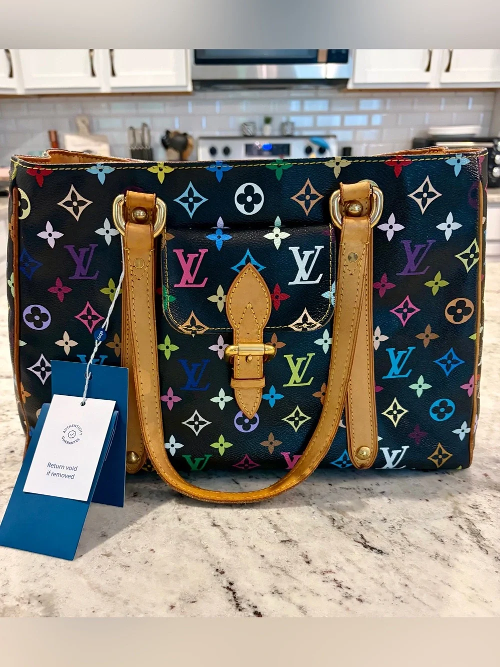 Louis Vuitton x Takashi Murakami Black Multicolor Aurelia MM